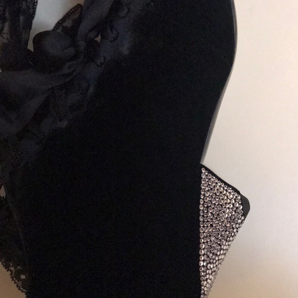 Saint Laurent black velour short booties - Picture 5 of 8